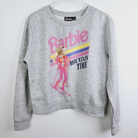 Barbie Heather Gray Mountain Time Ski Sweatshirt NWT - Picture 1 of 7